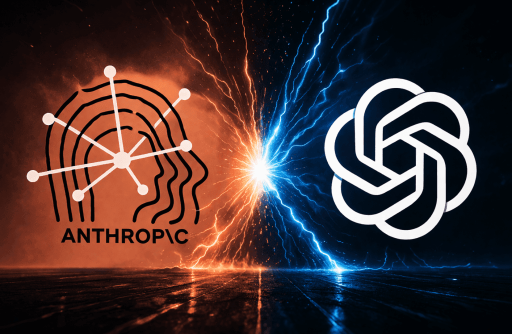 OpenAI and Anthropic logos side by side, representing their simultaneous joint venture announcements