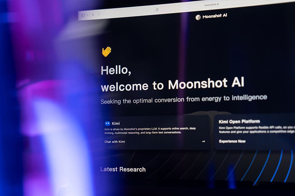 Moonshot AI company funding announcement banner showing Kimi branding